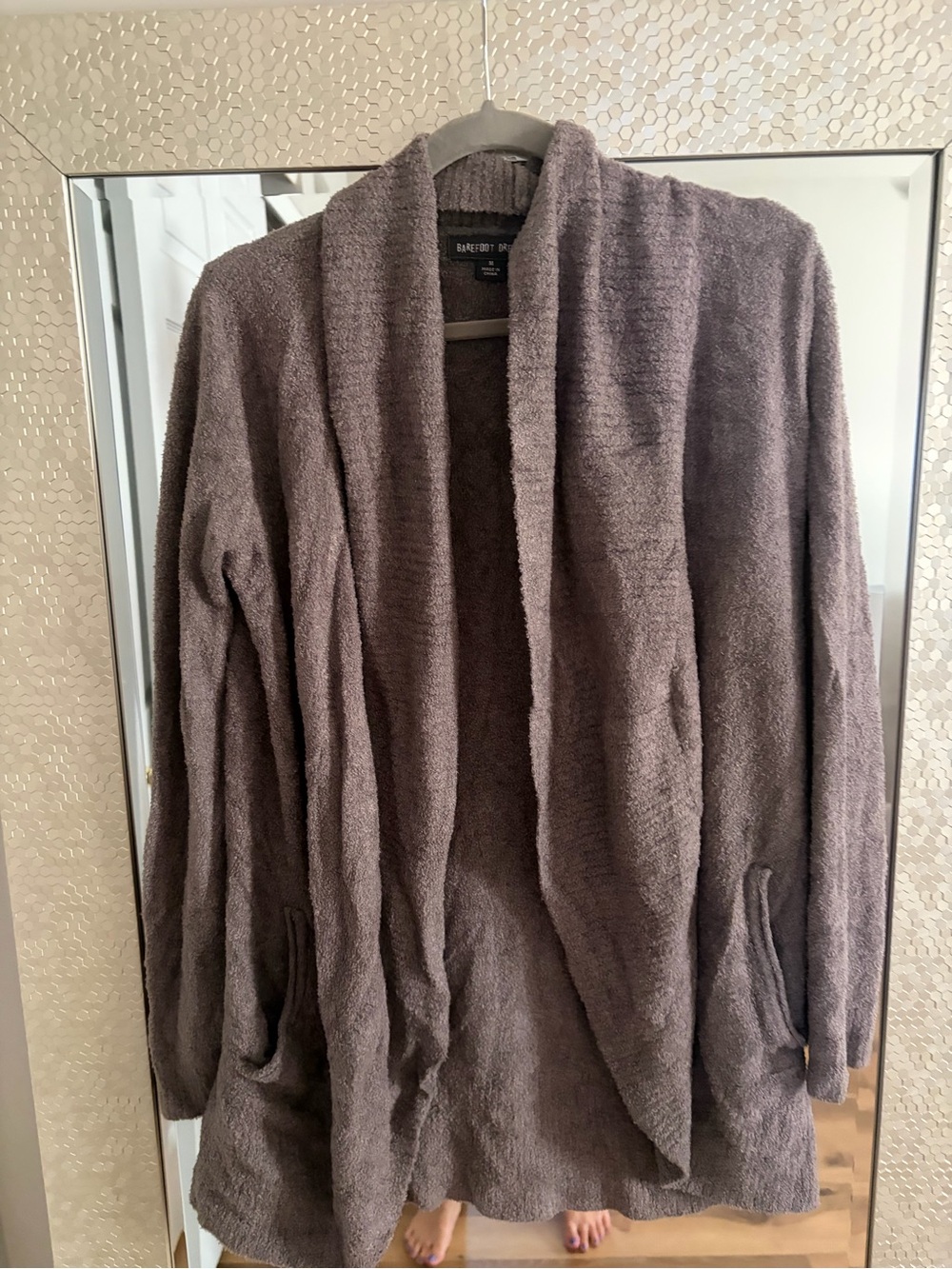 Barefoot Dreams Plush Open-Front Cardigan - Heathered Gray
